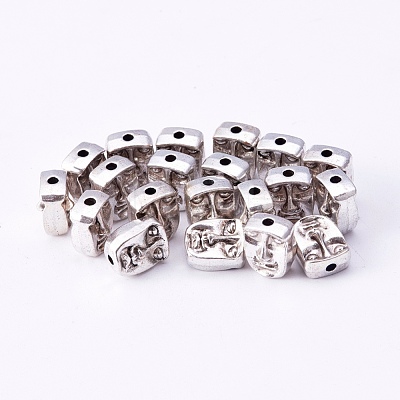 Tibetan Style Alloy Human Face Beads X-TIBEP-GC184-AS-NR-1