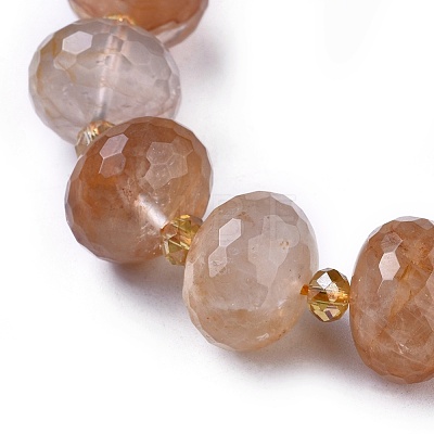 Natural Yellow Hematoid Quartz Beads Strands G-K294-B02-1