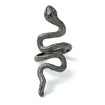 Snake Alloy Wrap Open Cuff Rings RJEW-K275-90B-1