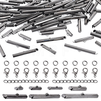560Pcs 10 Styles Iron Slide On End Clasp Tubes DIY-TA0015-91-1