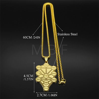 304 Stainless Steel Spiritual Tree of Life Pendant Necklaces FS-WGDE3A4-02-1