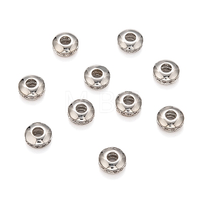 Brass Micro Pave Cubic Zirconia Beads LS-ZIRC-F001-121P-1