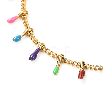 304 Stainless Steel Enamel Curb Chain Necklaces & Bracelet Set SJEW-JS01217-1