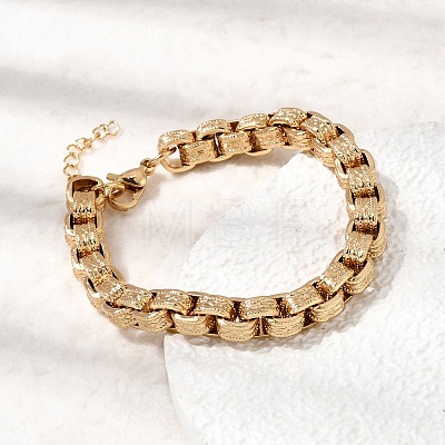 304 Stainless Steel Box Chains Bracelets for Women BJEW-P399-02G-1