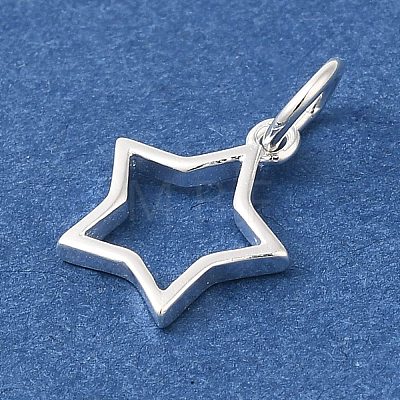 925 Sterling Silver Star Outline Charms STER-G043-02A-S-1