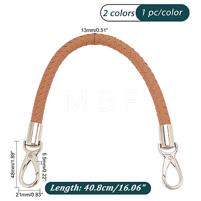   2Pcs 2 Colors Braided Imitation Leather Bag Straps FIND-PH0017-31P-1