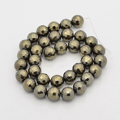 Round Non-magnetic Synthetic Hematite Beads Strands G-D617-10mm-28-1