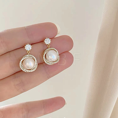 Alloy Plastic Imitation Pearl Stud Earrings WGC0511-07-1