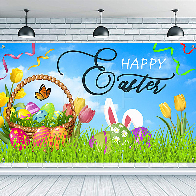 Easter Polyester Hanging Banner Sign AJEW-WH0190-055-1