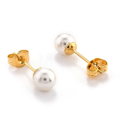 Plastic Imitation Pearl Stud Earrings STAS-D0001-03-G-A-1