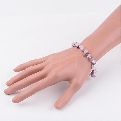 Gemstone Stretch Bracelets BJEW-JB02414-04-1