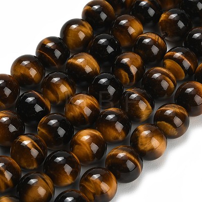 Natural Tiger Eye Beads Strands G-C293-A01-12mm-1