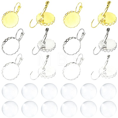 30Pcs 3 Colors Brass DIY Leverback Earring Settings KK-FS0002-10-1