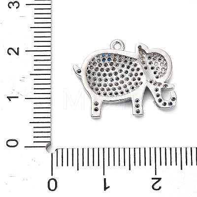 Brass Micro Pave Cubic Zirconia Pendants KK-L229-055P-1