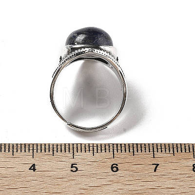 Natural Sodalite Adjustable Rings G-P560-03AS-10-1