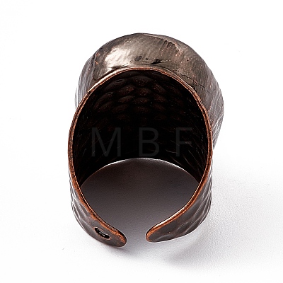 Oval Gemstone Cuff Ring RJEW-D077-14AG-1