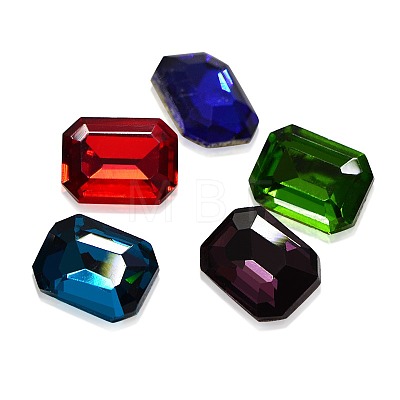 Faceted Rectangle K9 Glass Pointed Back Rhinestone Cabochons RGLA-A017-6x8mm-SM-1