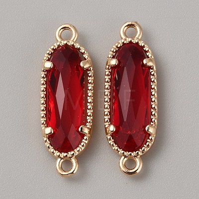 Golden Plated Brass Pave Glass Connector Charms LS-FIND-WH0110-728G-09-1