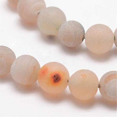 Electroplated Natural Agate Bead Strands G-K168-6mm-L1-04-1