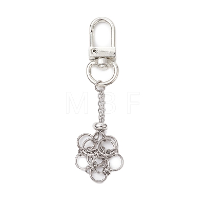 Ring 304 Stainless Steel Macrame Chain Pouch Empty Stone Holder Pendant Decoration HJEW-JM02089-1