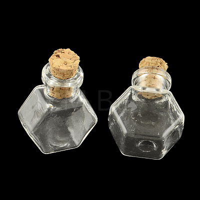 Hexagon Glass Bottle for Bead Containers X-AJEW-R045-03-1