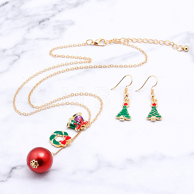 Christmas Alloy Enamel Pendant Necklaces & Dangle Earrings FS-WG15A06-01-1