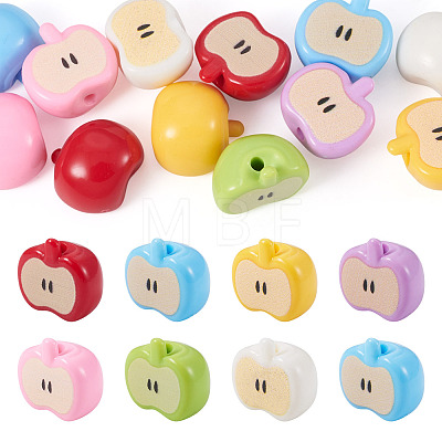 12Pcs Opaque Acrylic Beads MACR-TADJ0001-06C-1