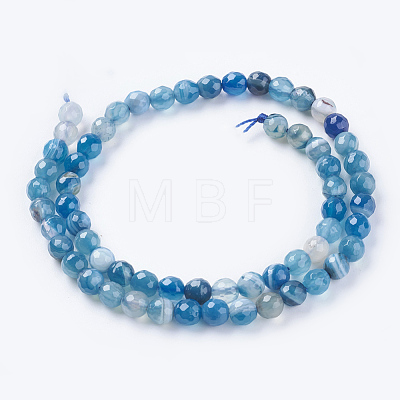 Natural Stripe Agate Beads Strands X-G-G581-6mm-05-1