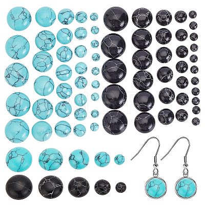 150Pcs 10 Styles Synthetic Turquoise Cabochons TURQ-AR0001-23-1
