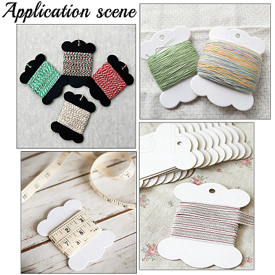 80Pcs 2 Colors Bone Shape Paper Thread Winding Boards SENE-SC0001-06-1