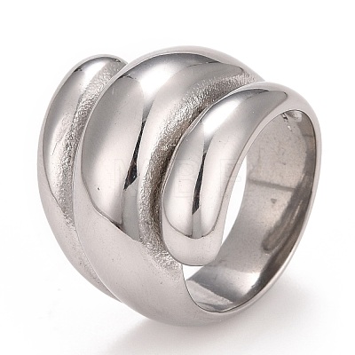 304 Stainless Steel Textured Chunky Ring for Men Women RJEW-B040-14P-1