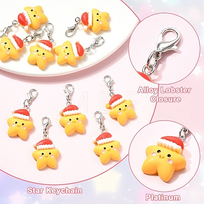 10Pcs Resin Pendant Decorations HJEW-YW00373-1
