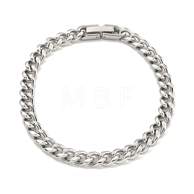 Non-Tarnish 201 Stainless Steel Curb Chain Bracelets for Women and Men BJEW-F473-08P-01-1