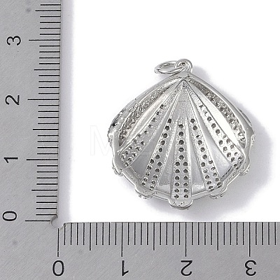 Rack Plating Brass Micro Pave Clear Cubic Zirconia Pendants KK-E110-03P-1