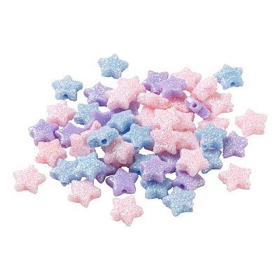 80Pcs 4 Colors Opaque Acrylic Beads MACR-FS0001-01A-1