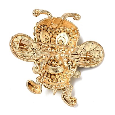 Bees Rhinestone Enamel Pins JEWB-L026-04G-01-1