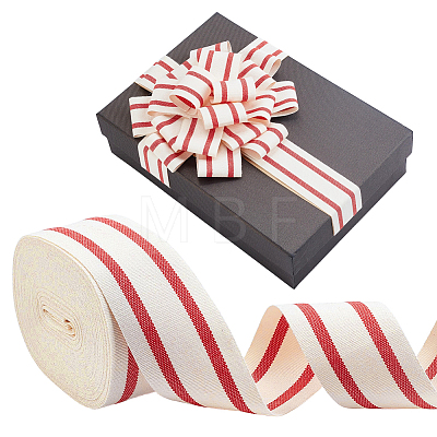 Polyester Stripe Ribbon OCOR-WH0109-368D-1