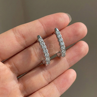 925 Sterling Silver Pave Moissanite Stud Earrings for Women ZZ2573-1