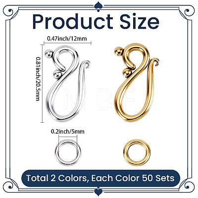 100Bags 2Colors Tibetan Style Hook and Eye Clasps FIND-SP0006-15-1