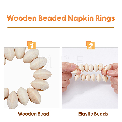 Wooden Beaded Napkin Rings AJEW-FH00005-1