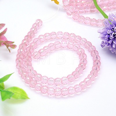 Faceted Flat Round Imitation Austrian Crystal Bead Strands G-M186-10x8mm-03A-1