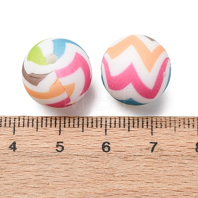 Food Grade Eco-Friendly Printed Silicone Beads SIL-A013-01A-20-1