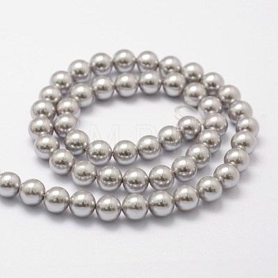 Shell Pearl Beads Strands X-BSHE-L026-05-6mm-1
