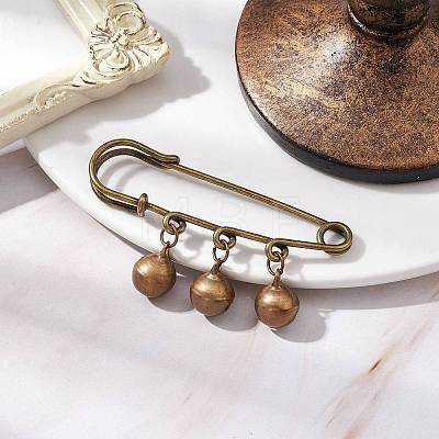 Brass Bell Charms Kilt Pins Brooch JEWB-BR00171-1