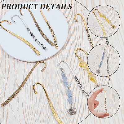 20Pcs 4 Styles Alloy Bookmark Findings DIY-SC0033-58-1