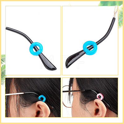 Gorgecraft 50 Pairs 10 Colors Silicone Eyeglasses Ear Grip FIND-GF0003-33-1