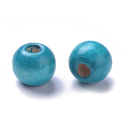 Dyed Natural Wood Beads WOOD-Q006-10mm-02-LF-1