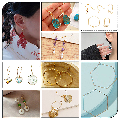Brass Earring Hooks & Leverback Earring Findings KK-ME0002-48-1