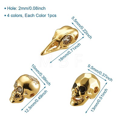 Halloween Brass Micro Pave Cubic Zirconia Beads ZIRC-TA0001-05-1