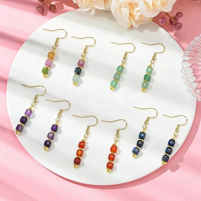 Natural Gemstone Dangle Earrings EJEW-JE07308-1